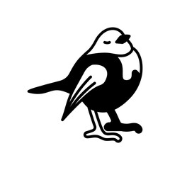 Erithacus Rubecula Glyph Icon, Vector illustration