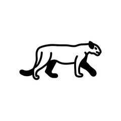 Panther Glyph Icon, Vector illustration