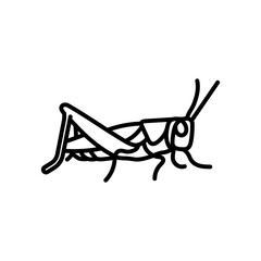 Grasshopper Outline Icon, Vector illustration