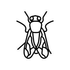 Housefly Outline Icon, Vector illustration
