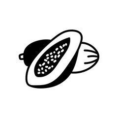 Papaya Glyph Icon, Vector illustration