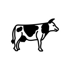 Cow Glyph Icon, Vector illustration