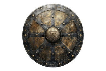 Fototapeta premium Medieval shield isolated on white background