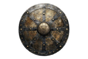 Medieval shield isolated on white background