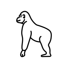 Gorilla Outline Icon, Vector illustration