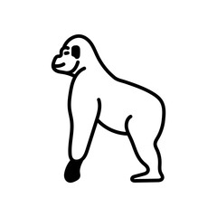 Gorilla Glyph Icon, Vector illustration