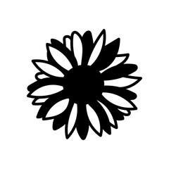 Naklejka premium Red Sun Flower Glyph Icon, Vector illustration