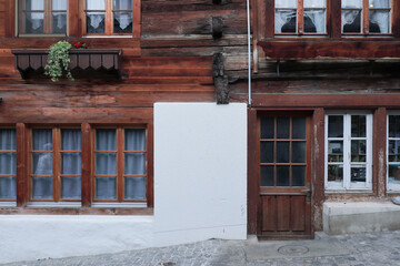 Brunngasse street, located in Brienz, Switzerland. This street was voted as the most beautiful in...
