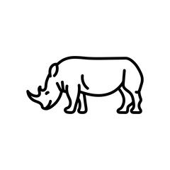 Rhinoceros Outline Icon, Vector illustration