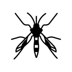 Mosquito Glyph Icon, Vector illustration