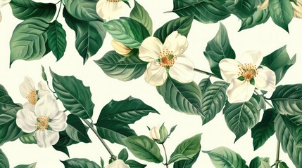 Botanical Bliss: Seamless Background Tile Pattern Inspired by Nature's Bounty