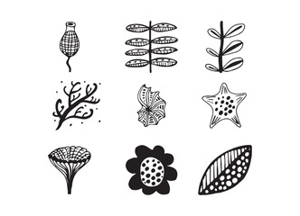 set of various beautiful bouquets of flowers in various vases. Flat illustration. Collection of various bright flowers isolated on a white background. For greeting cards design. Vector illustration.