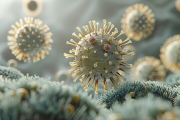 Conceptual 3D model of the hepatitis virus in close-up. World Hepatitis Day