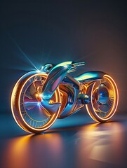 A futuristic and modern redesigned bike with a metallic surface