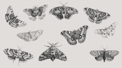 retro halftone effect, for grunge punk y2k collage art. Vector design in stipple half tone illustration for magazine, banner