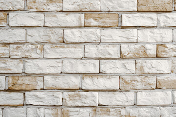 Fototapeta premium cream brick wall texture. Beige old brown brick wall concrete or stone textured, wallpaper limestone abstract flooring