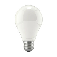 A cute white light bulb cartoon character representing creativity and inspiration isolated on transparent background cutout png