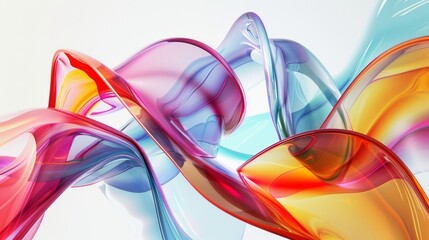 Elegant Abstract Glass Sculpture in Vibrant Colors, Modern Art Design Banner, abstract graphic, banner design, pattern design, web background template