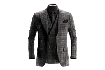 Three piece suit isolated on white background