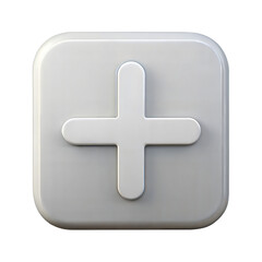 Obraz premium plus icon on neumorphism icon isolated on white background