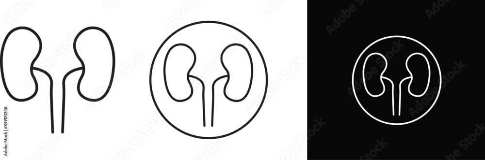 Aufkleber set of black dialysis icons in line styles. symbols use on web and mobile apps, logos, print media. 