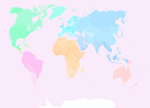 Map in colors of pink background