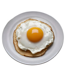 A fried egg on a plate, perfect for a healthy breakfast