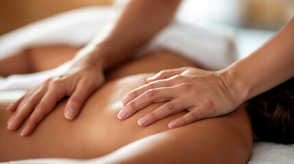 Fototapeta premium Professional photo shoot of Body care. Spa body massage treatment