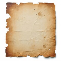 Fototapeta premium Old piece of torn and grunge paper sheet isolated on a white background
