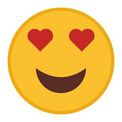 Heart Eyes flat icon