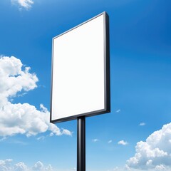 Empty shop signboard with blue sky background