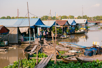 Tonle Sap in Kamgpong Luong, Kandal, Cambodia
