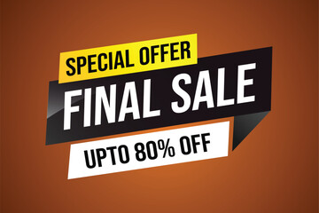 Fototapeta premium Special offer final sale tag. Banner design template for marketing. Special offer promotion or retail. background banner modern graphic design for store shop, online store, website, landing page