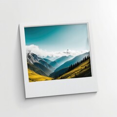 white polaroit frame mockup isolated on white background