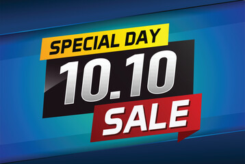 10.10 Special day sale word concept vector illustration with ribbon and 3d style for use landing page, template, ui, web, mobile app, poster, banner, flyer, background, gift card, coupon

