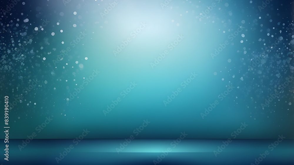 Poster create a sleek and modern background with a gradient of deep blue fading into soft turquoise, accent