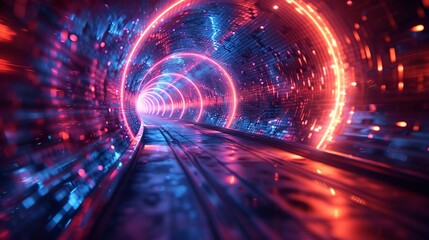 Fototapeta premium a tunnel with lights