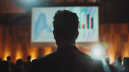 close-up, photo, of the back, professional business, people, are point, to explain, joint, project, in the office, using, economic, growth, charts, network, connectivity, accompany, data, in analyzing