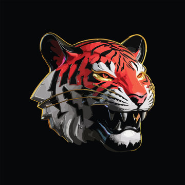 tiger head illustration t-shirt design