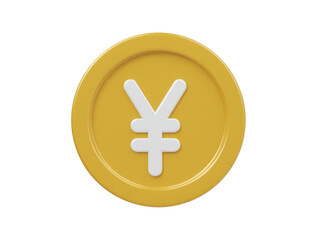Yen icon 3d render illustration