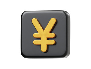 Yen icon 3d render illustration