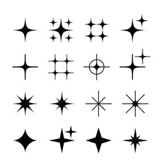 A set of light, star, shine, bright, spark, illuminated icon illustrations with twinkle effect.