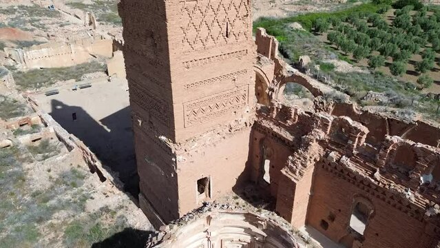 Ruined church destroyed by bombing in the Spanish civil war in Belchite, Aragon, Spain