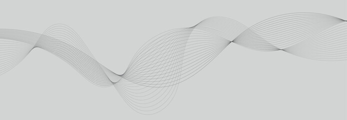 Wave lines vector illustration. Curve wave seamless pattern. Line art striped graphic template.