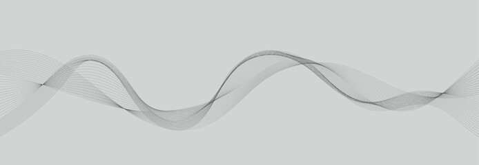 Wave lines vector illustration. Curve wave seamless pattern. Line art striped graphic template.