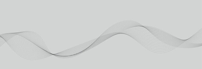 Wave lines vector illustration. Curve wave seamless pattern. Line art striped graphic template.