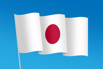 Waving flag Japan colorful picture