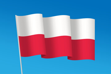 Waving flag Poland colorful picture