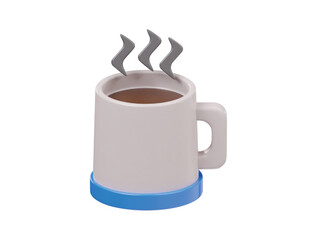 Hot tea icon 3d render illustration