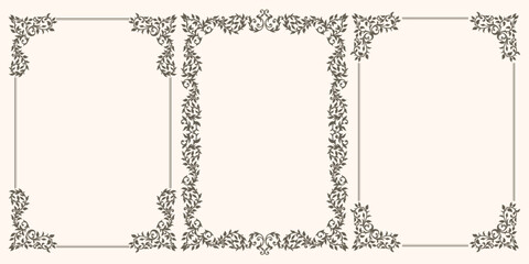 Set of Decorative vintage frames and borders